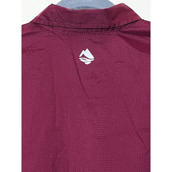 Ocean+Coast Mens Small Burgundy Vented Button Up Shirt Fishing Outdoors - Picture 6 of 13